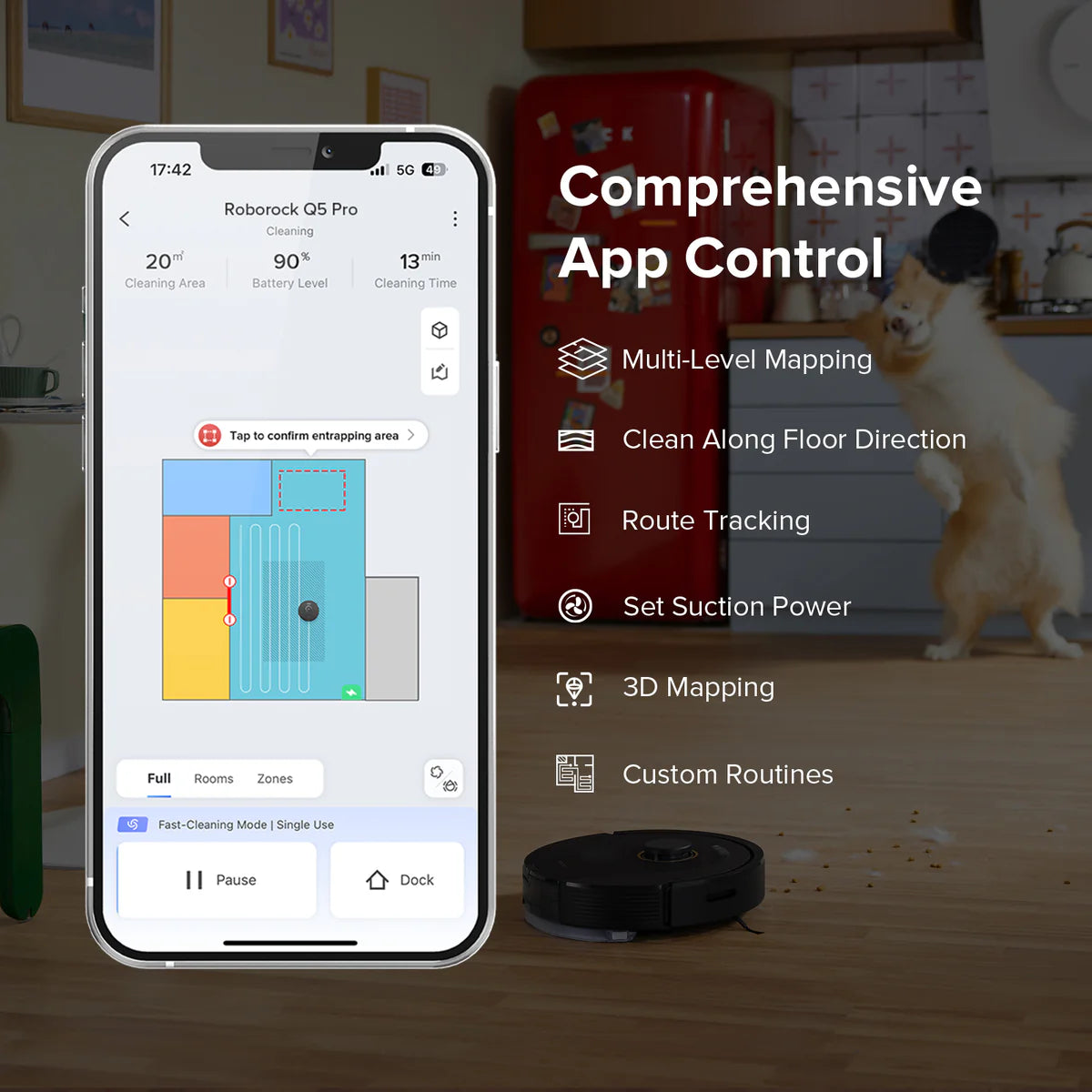 Roborock Q5 Pro+ Robotic Vacuum and Mop with Auto-Empty Dock