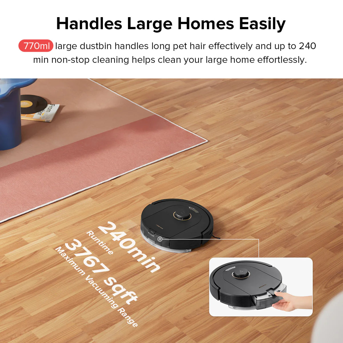 Roborock Q5 Pro+ Robotic Vacuum and Mop with Auto-Empty Dock